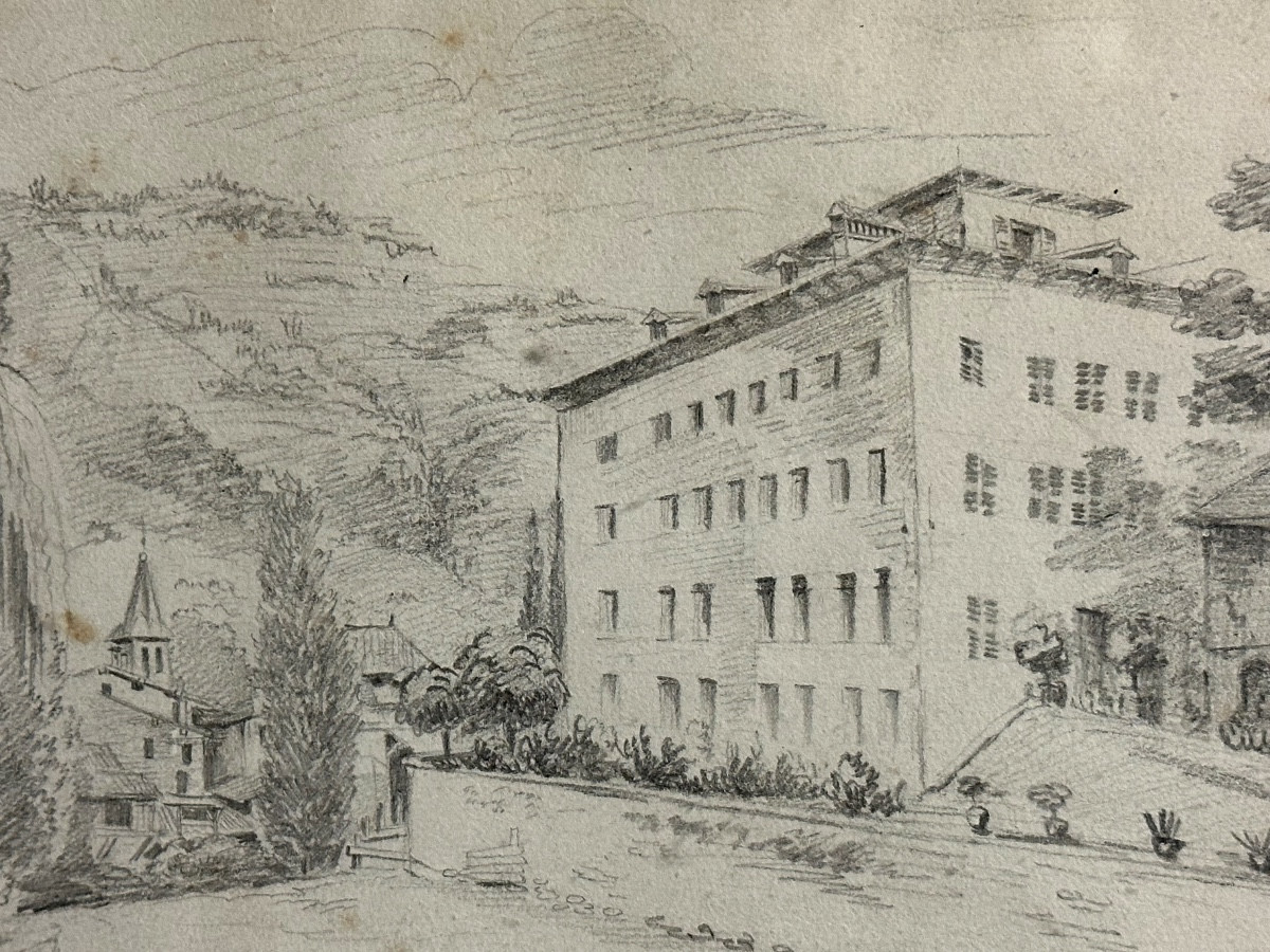 Claude Honoré Bache 1801-1872 Allevard Drawing Dauphiné Belledonne Grenoble