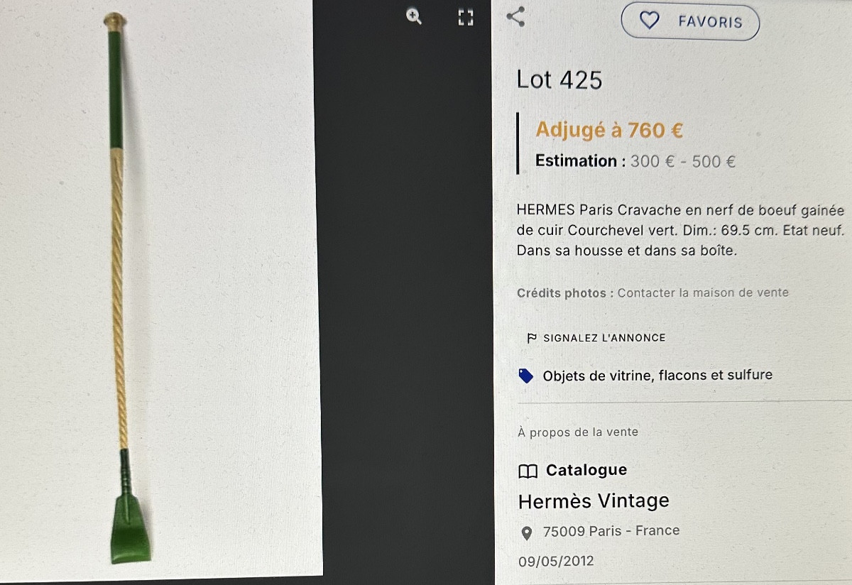 Hermès Soft Leather And Hackberry Riding Crop. Like New Condition In Its Original Box And Cover.-photo-5