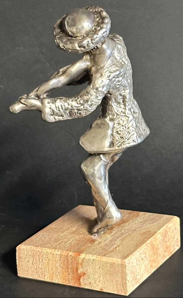 Large Silver Sculpture Ben Zion 925/1000 Standing Violinist Judaica Israel 15.6cm /5-photo-2