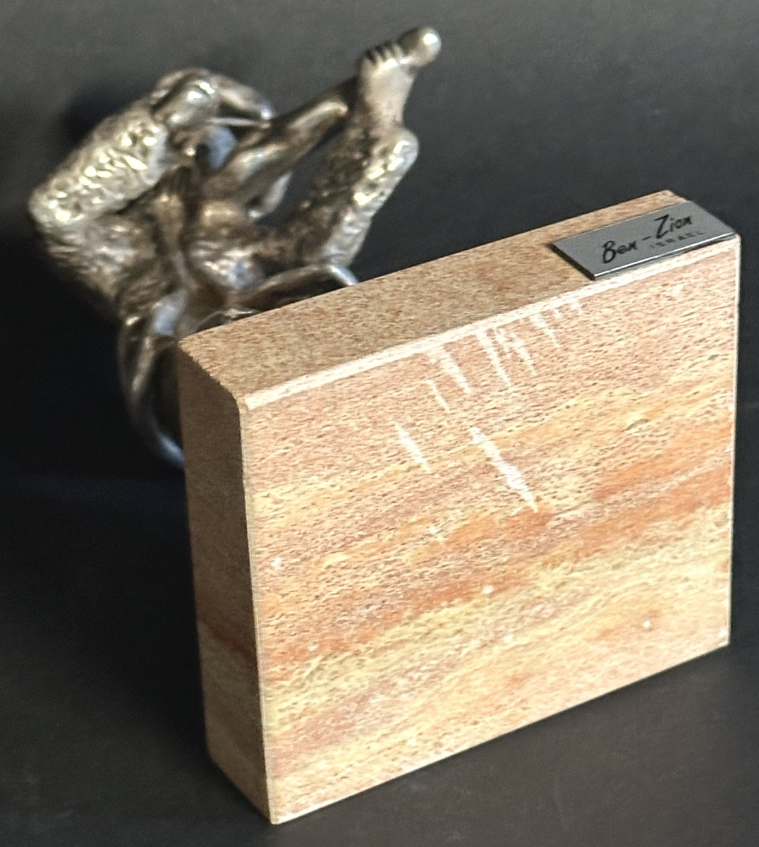 Large Silver Sculpture Ben Zion 925/1000 Standing Violinist Judaica Israel 15.6cm /5-photo-5