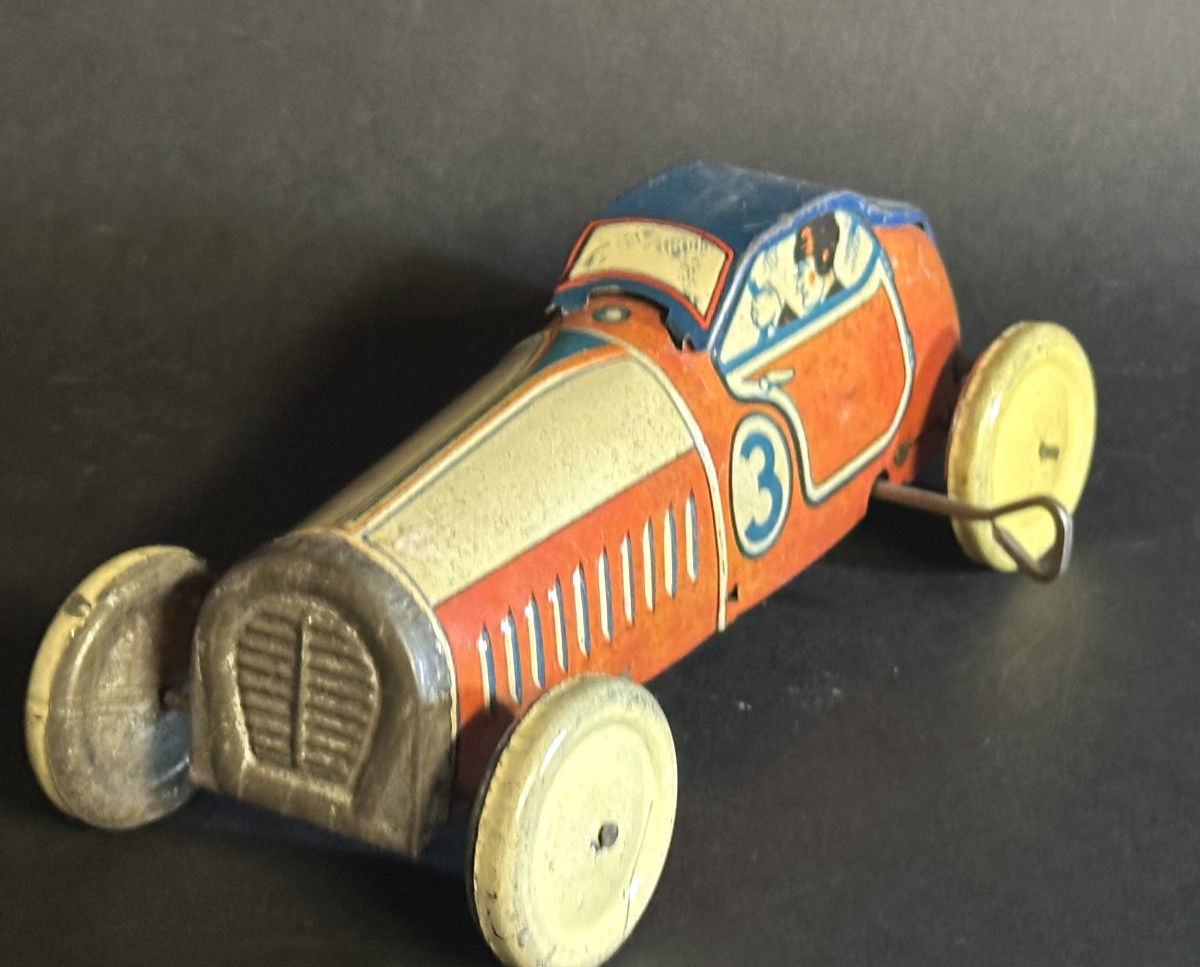 MEMO voiture de course No 908 en tole lithographiée jouet en très bon état /12-photo-2