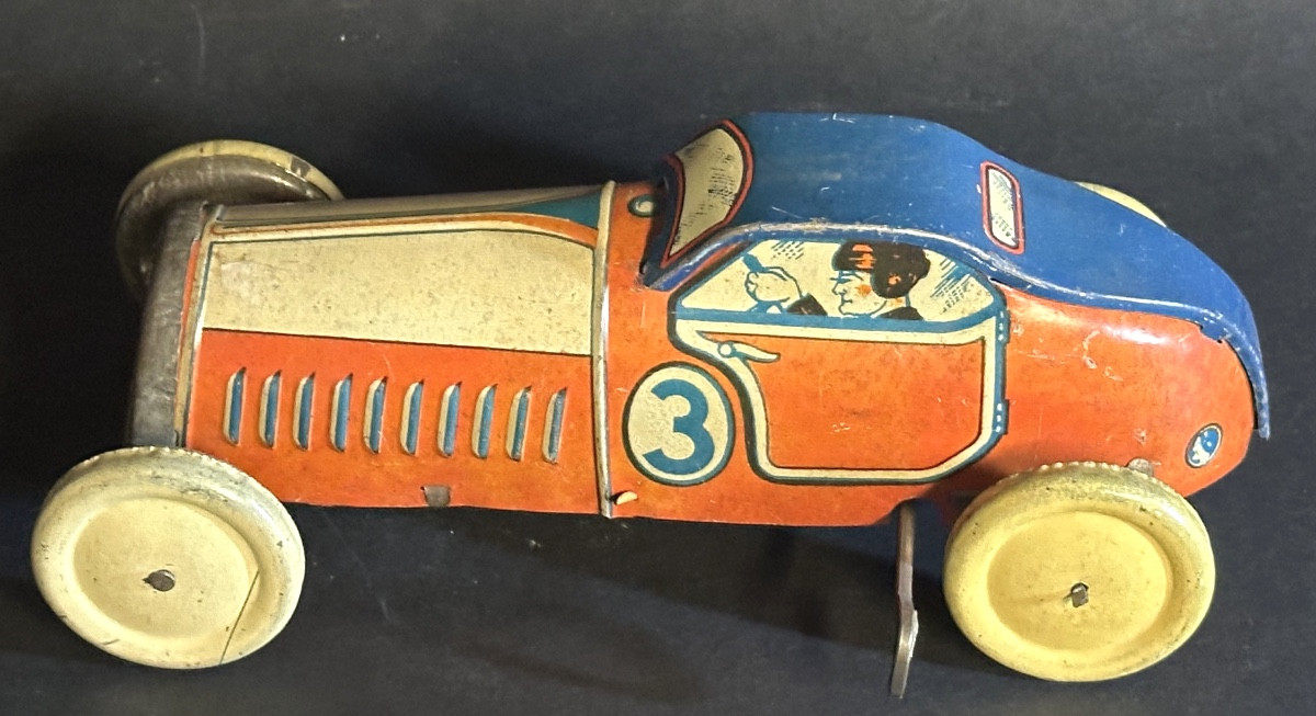 MEMO voiture de course No 908 en tole lithographiée jouet en très bon état /12-photo-3