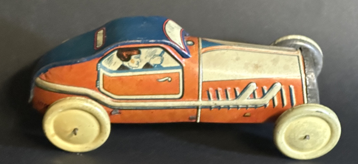 MEMO voiture de course No 908 en tole lithographiée jouet en très bon état /12-photo-5