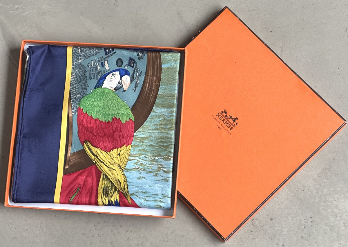 Hermès Silk Scarf 1992 Christopher Columbus Discovers America Near Mint Condition Special Edition-photo-2