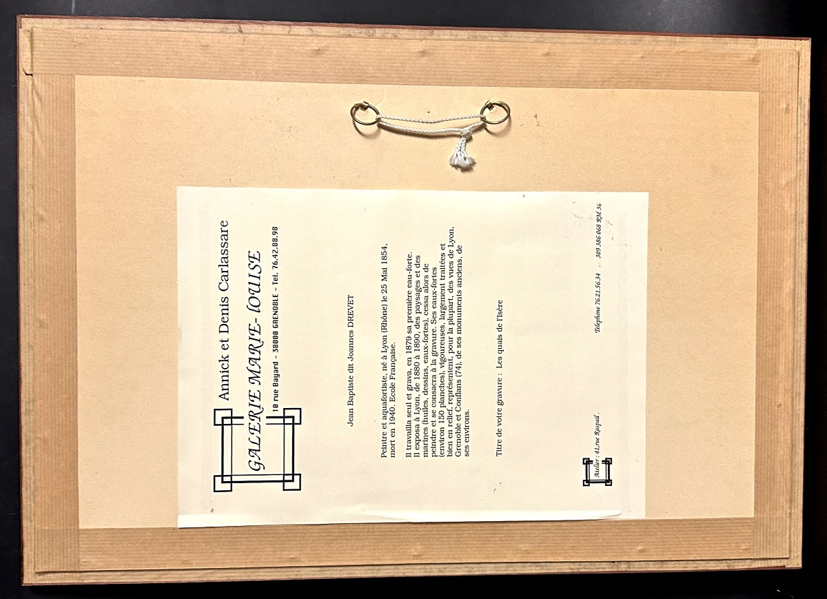 Joanny DREVET 1889-1969 GRENOBLE quais de l’Isere Vercors Moucherotte gravure Dauphiné-photo-3