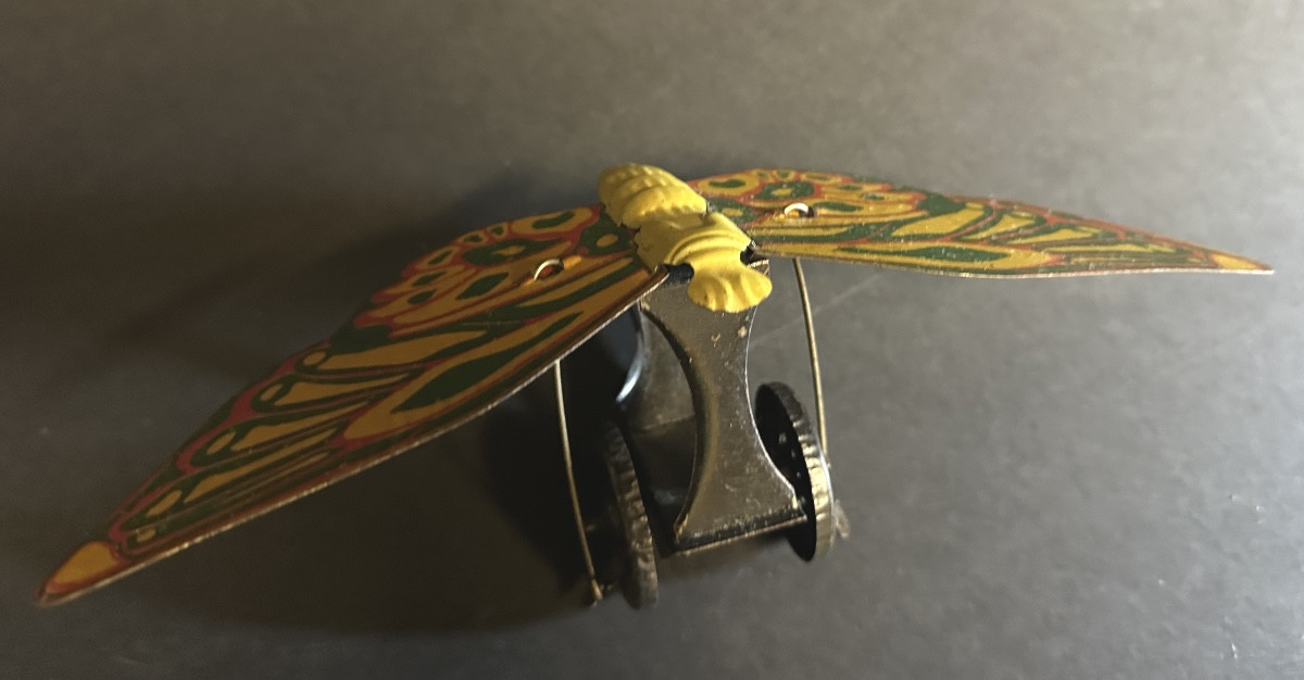 Jouet Charles ROSSIGNOL papillon articulé en tôle lithographiée C. R. 22,3cm /13-photo-3