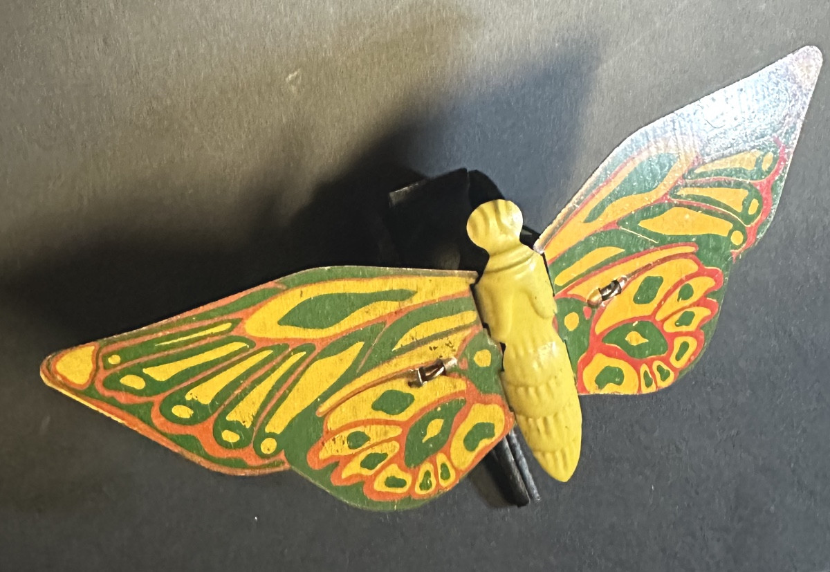 Jouet Charles ROSSIGNOL papillon articulé en tôle lithographiée C. R. 22,3cm /13-photo-3