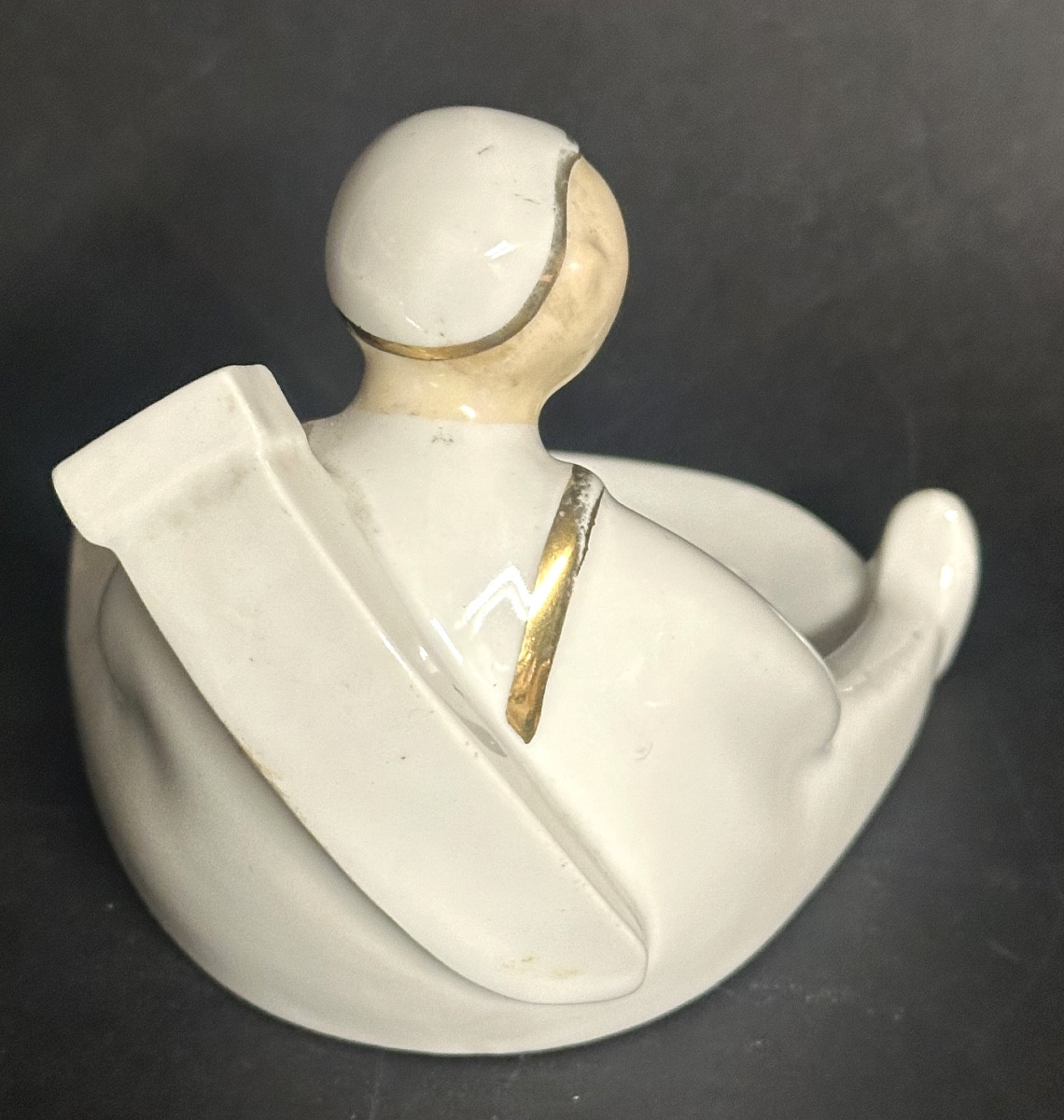 ROBJ Caddy golfeur en porcelaine signé Golf Art Deco sport-photo-4