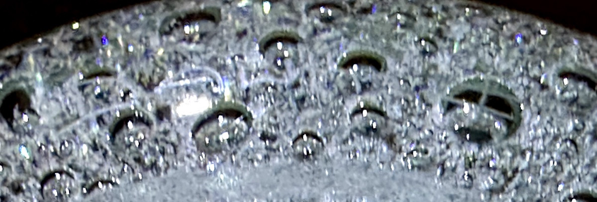 DAUM Nancy Très épais vase en verre bullé vert d’eau Art Deco 1930 Signé en très bon état-photo-2