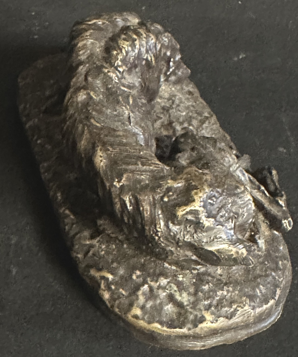 Pierre Jules MÈNE Bronze LÉVRIER COUCHÉ Sculpture chien 19e signée-photo-3