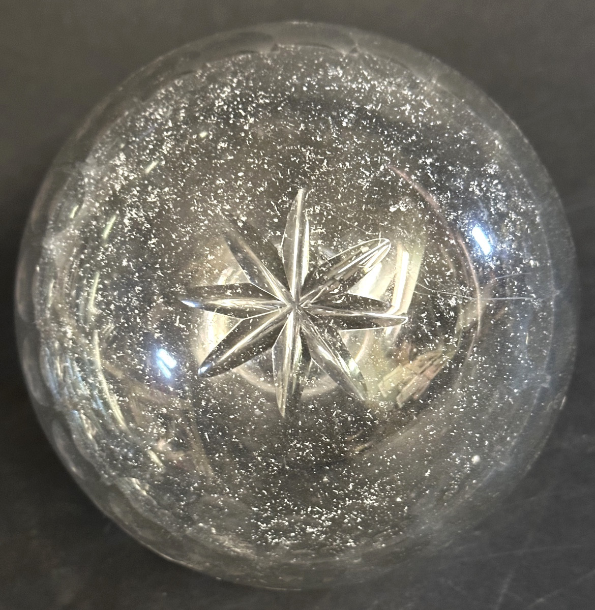 Importante boule de lustre en cristal de BACCARAT XIXe facetée et taillée-photo-3