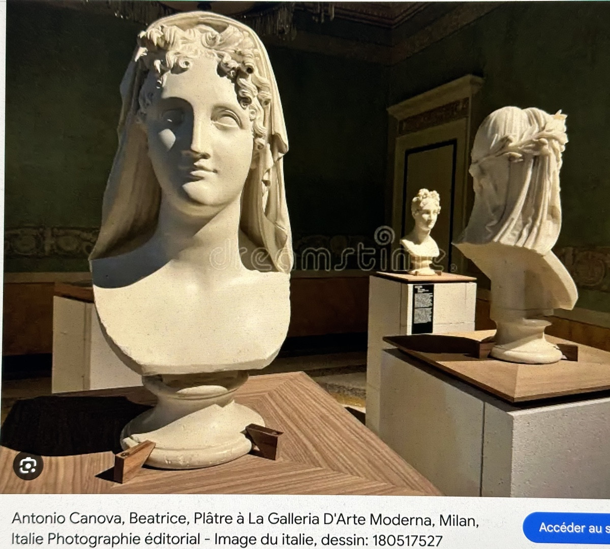 Large Plaster Bust Of Beatrice, 19th Century, After Antonio Canova, Plaster On A Studio Pedestal-photo-6