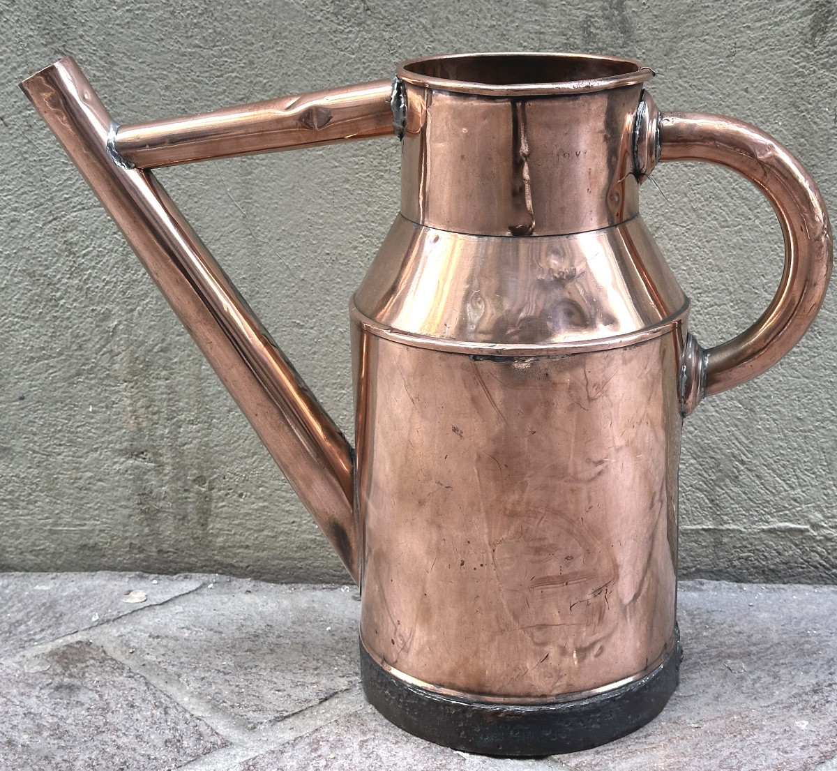 Antique 19th-century Copper Gardener's Watering Can In Very Good Condition.-photo-2