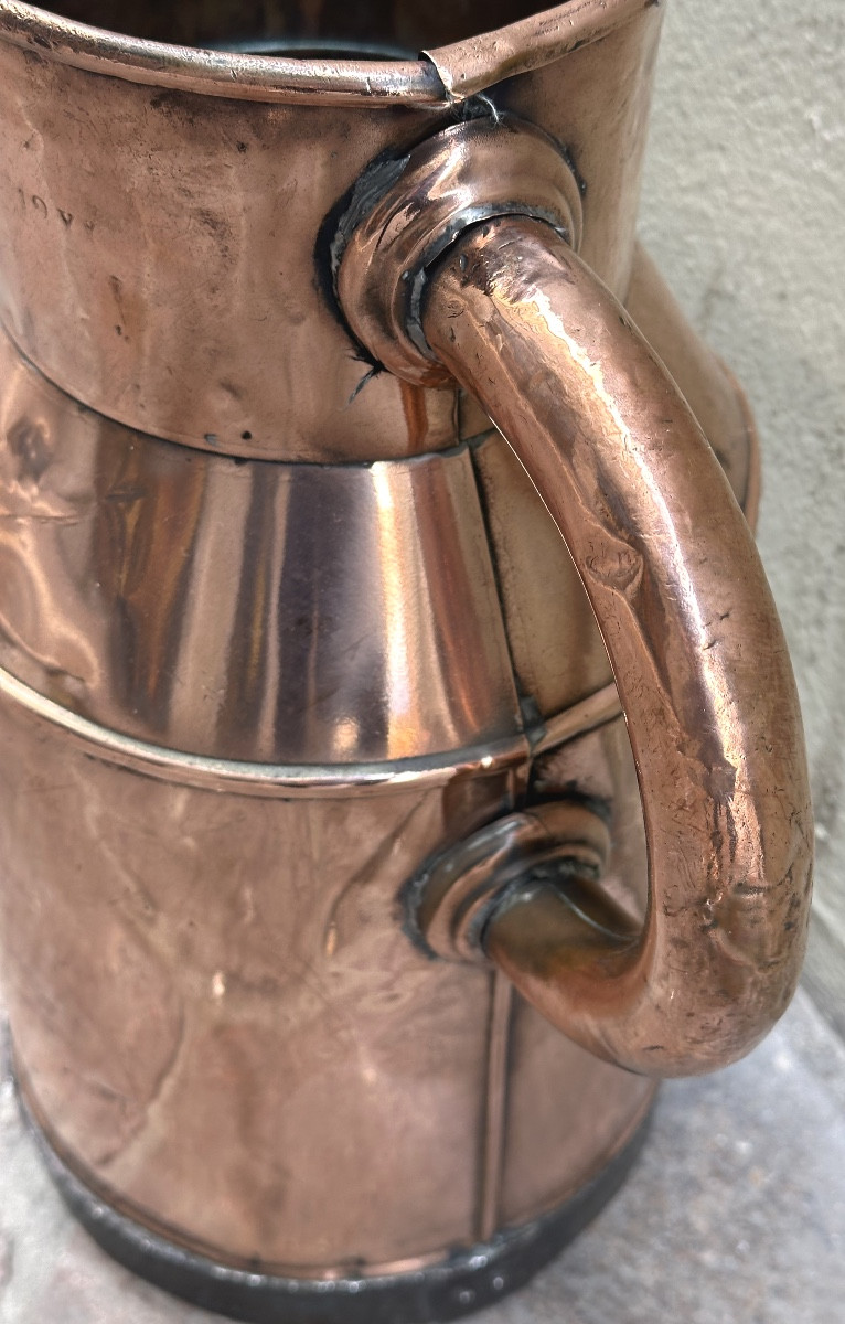 Antique 19th-century Copper Gardener's Watering Can In Very Good Condition.-photo-4