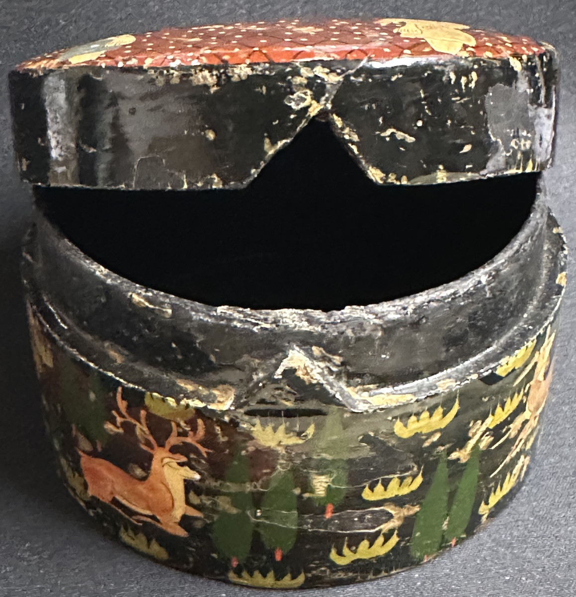 Boîte KADJAR XIXe en papier mâché Perse Iran Qajar -photo-2