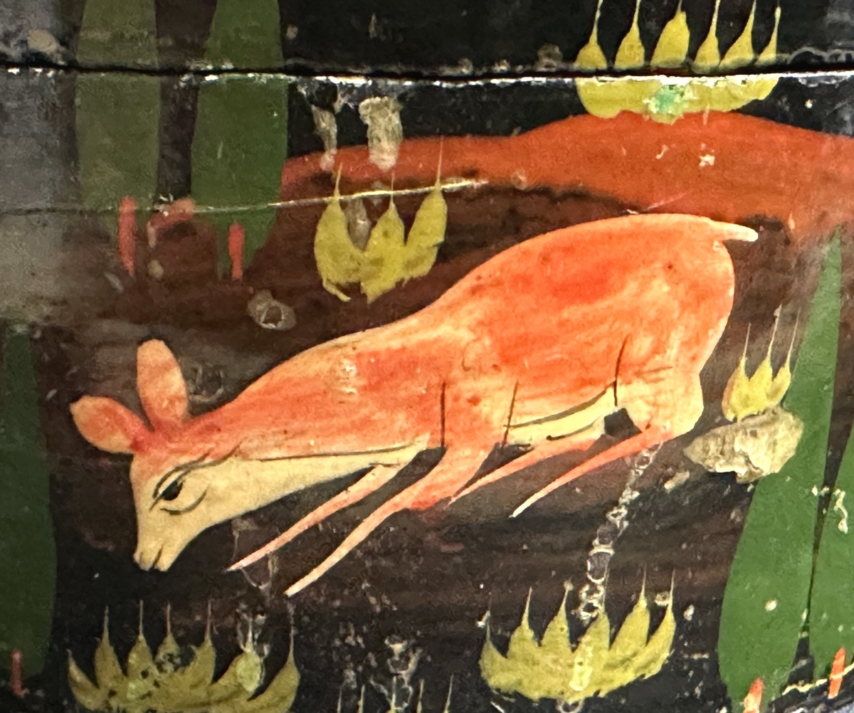 Boîte KADJAR XIXe en papier mâché Perse Iran Qajar -photo-4