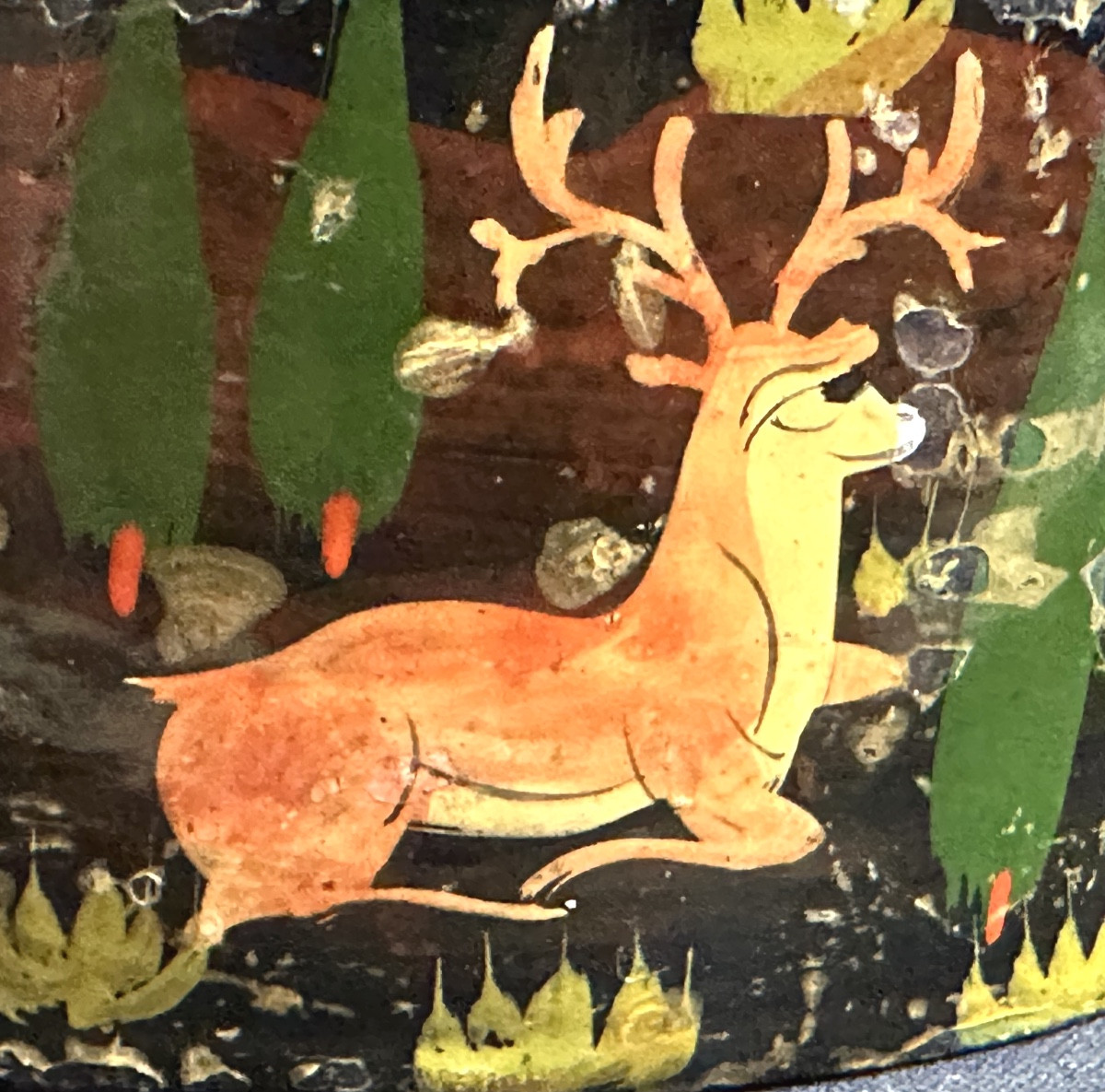 Boîte KADJAR XIXe en papier mâché Perse Iran Qajar -photo-5