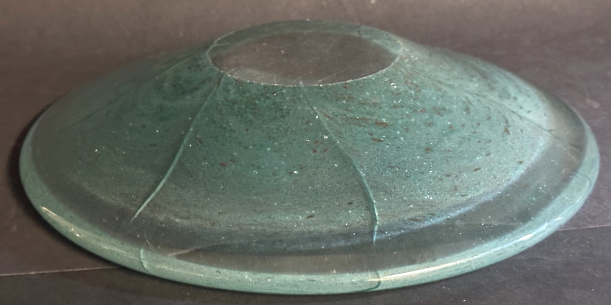 Daum Crystal And Pâte De Cristal Centerpiece/bowl, Signed 1970, Blue -photo-4