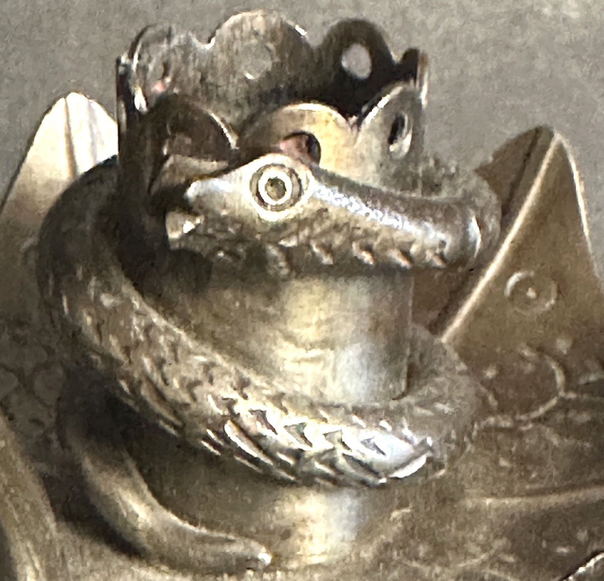 Curieux bougeoir en fer forgé 19e ou 18e Serpent et tête de coq Curiosité -photo-4