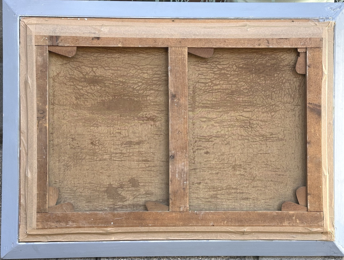 Louis GUIGUET 1861-1928 Grande huile 1893 Paysage montagneux en Briançonnais Dauphiné Alpes -photo-2