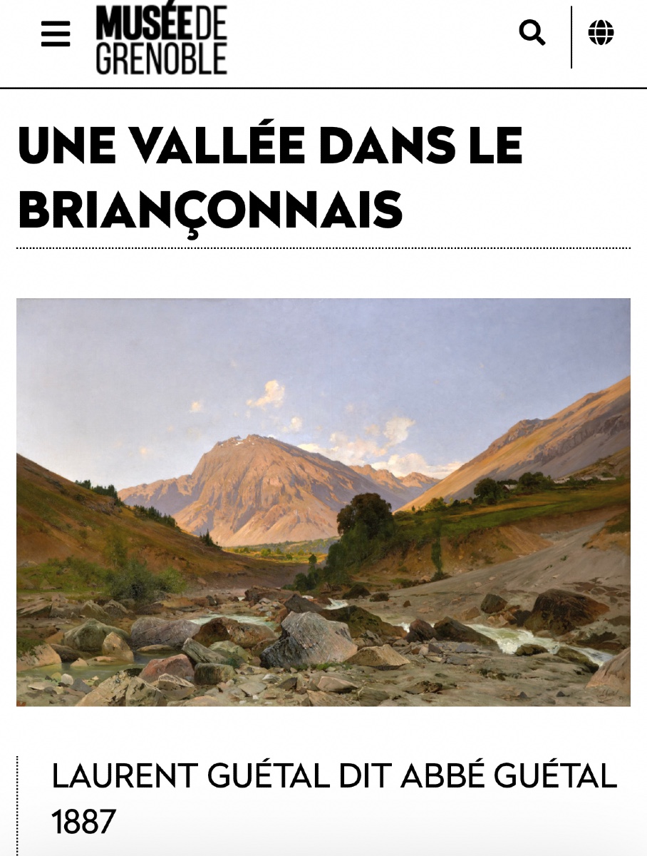 Louis GUIGUET 1861-1928 Grande huile 1893 Paysage montagneux en Briançonnais Dauphiné Alpes -photo-3