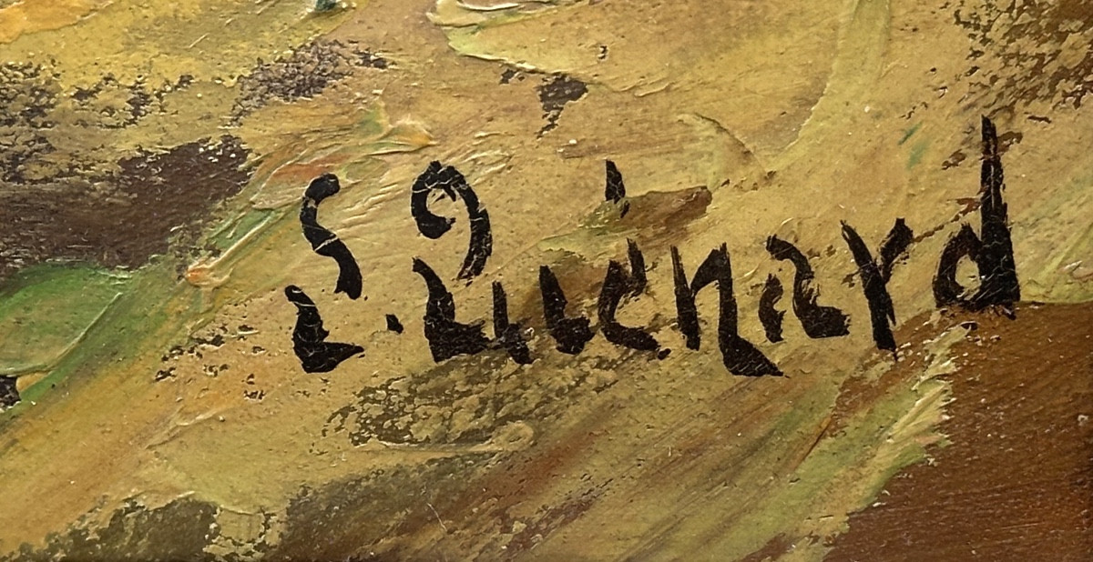 Lucien QUENARD 1902-1995 Grande huile route de la Bérarde Les Écrins le Veneon Oisans Alpes-photo-3