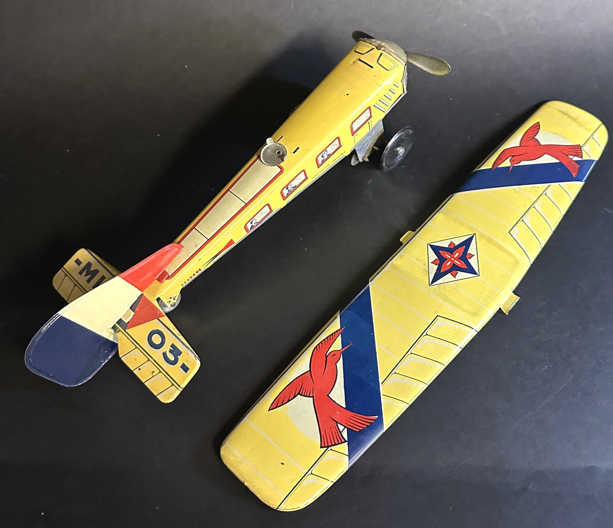 Ml Toy Airplane 1930 Martinan And Larnaude In Lithographed Tinplate In Very, Very Good Condition /21-photo-7