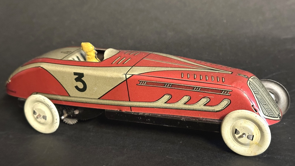 Ml Mechanical Racing Car No. 3 In Lithographed Tinplate 1930 Martinan And Larnaude Toy /23-photo-2
