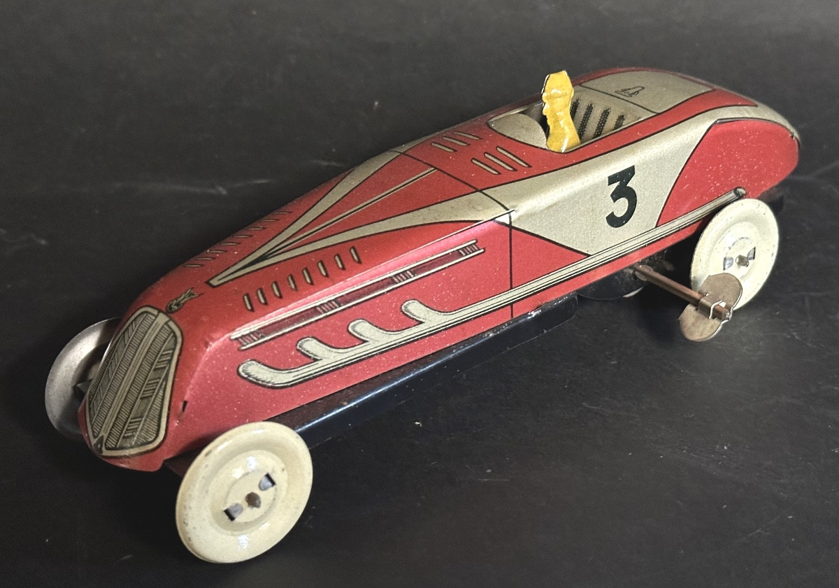Ml Mechanical Racing Car No. 3 In Lithographed Tinplate 1930 Martinan And Larnaude Toy /23