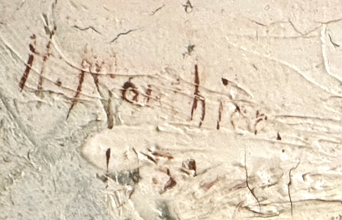 Hippolyte MOUTHIER 1880-1975 Grande huile Chalet sous la neige en montagne 1930 Alpes Grenoble-photo-3