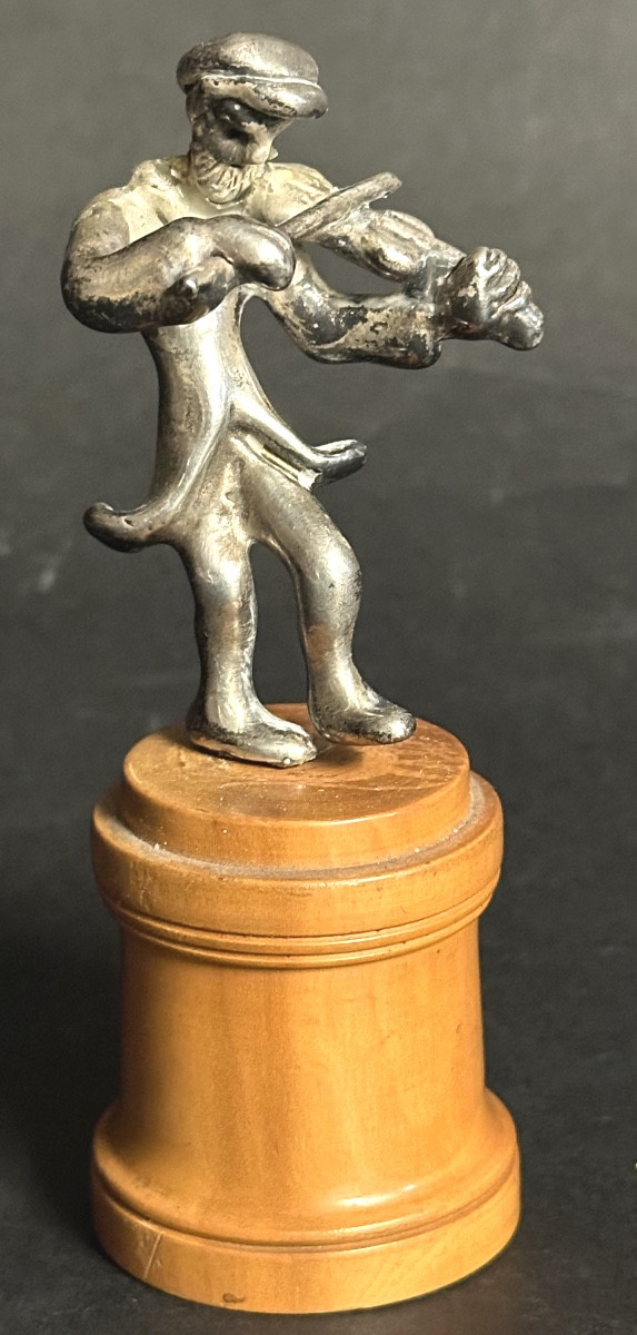 Dancing Violinist In 925/1000 Silver, Ben Zion Israel Judaica Sculpture