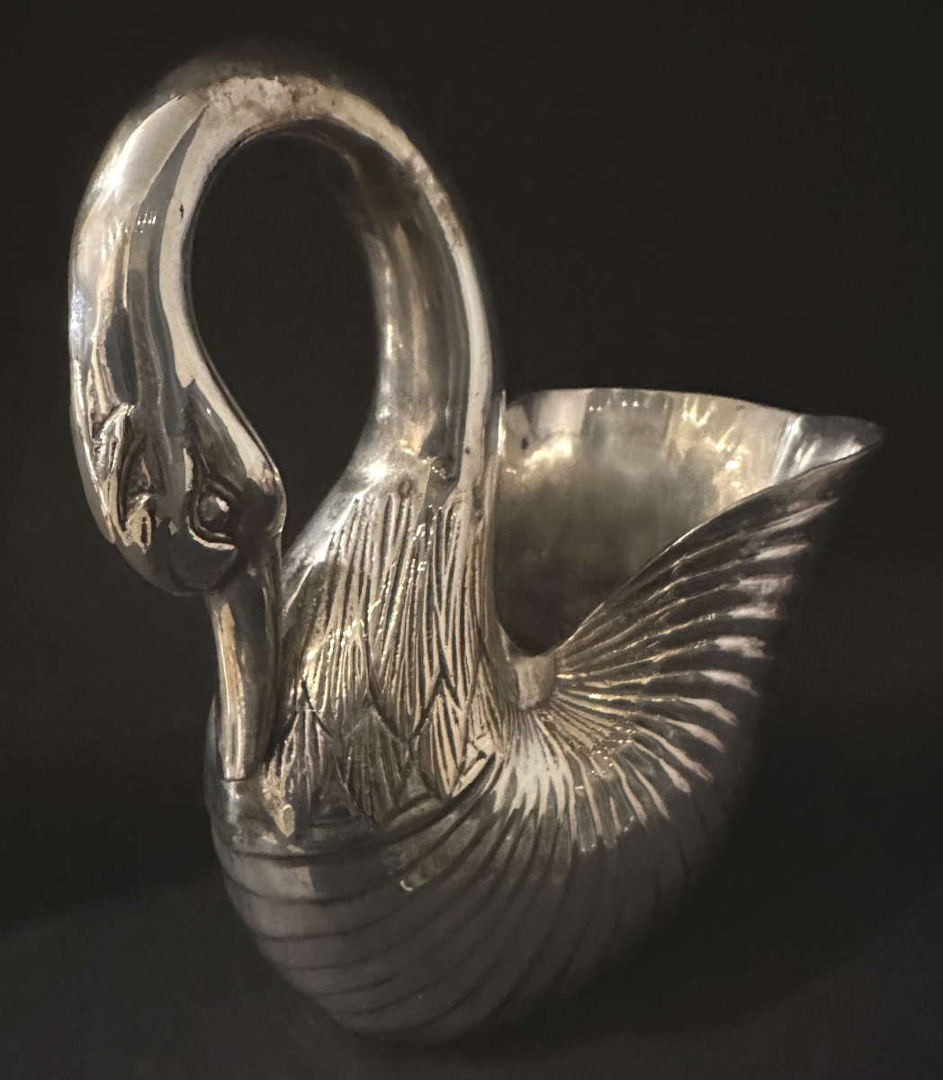 Elegant Cygnus Champagne Bucket/cooler/bottle Holder In Nickel-plated Metal -photo-2