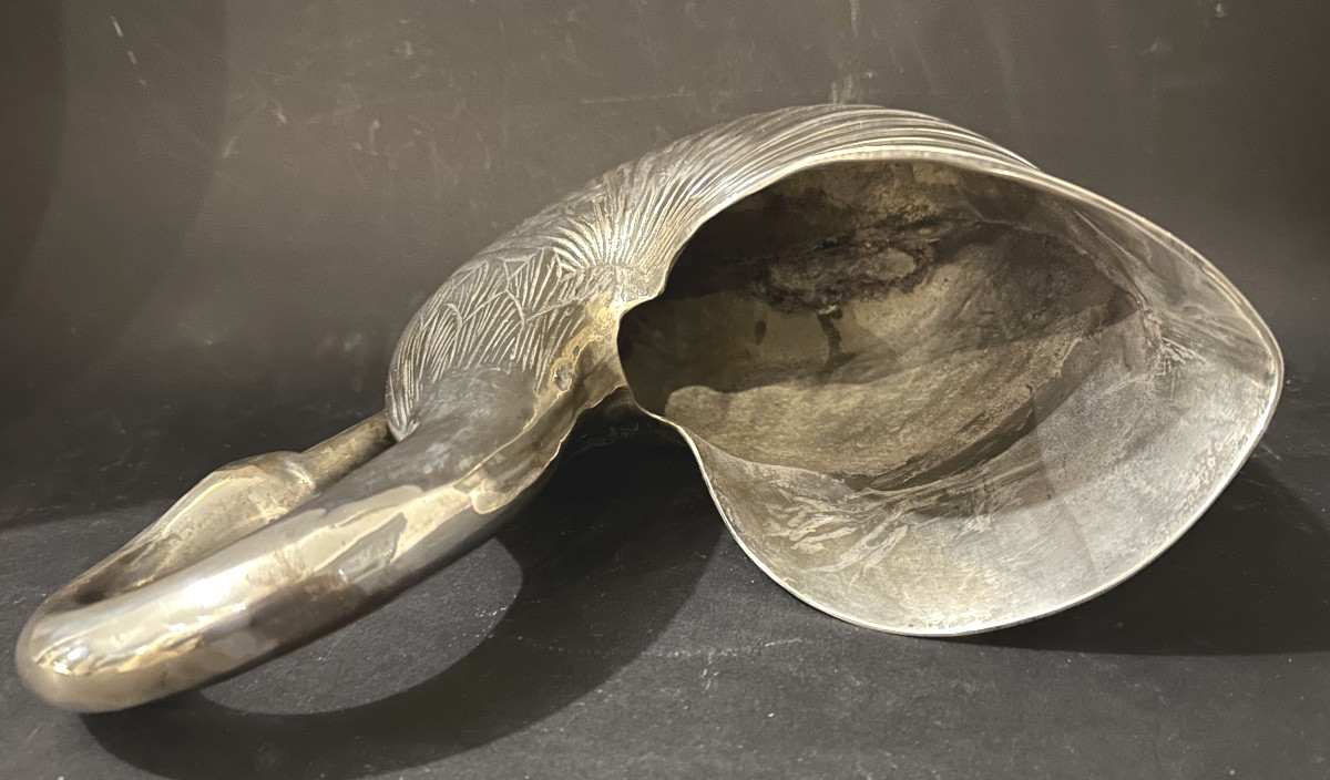 Elegant Cygnus Champagne Bucket/cooler/bottle Holder In Nickel-plated Metal -photo-5