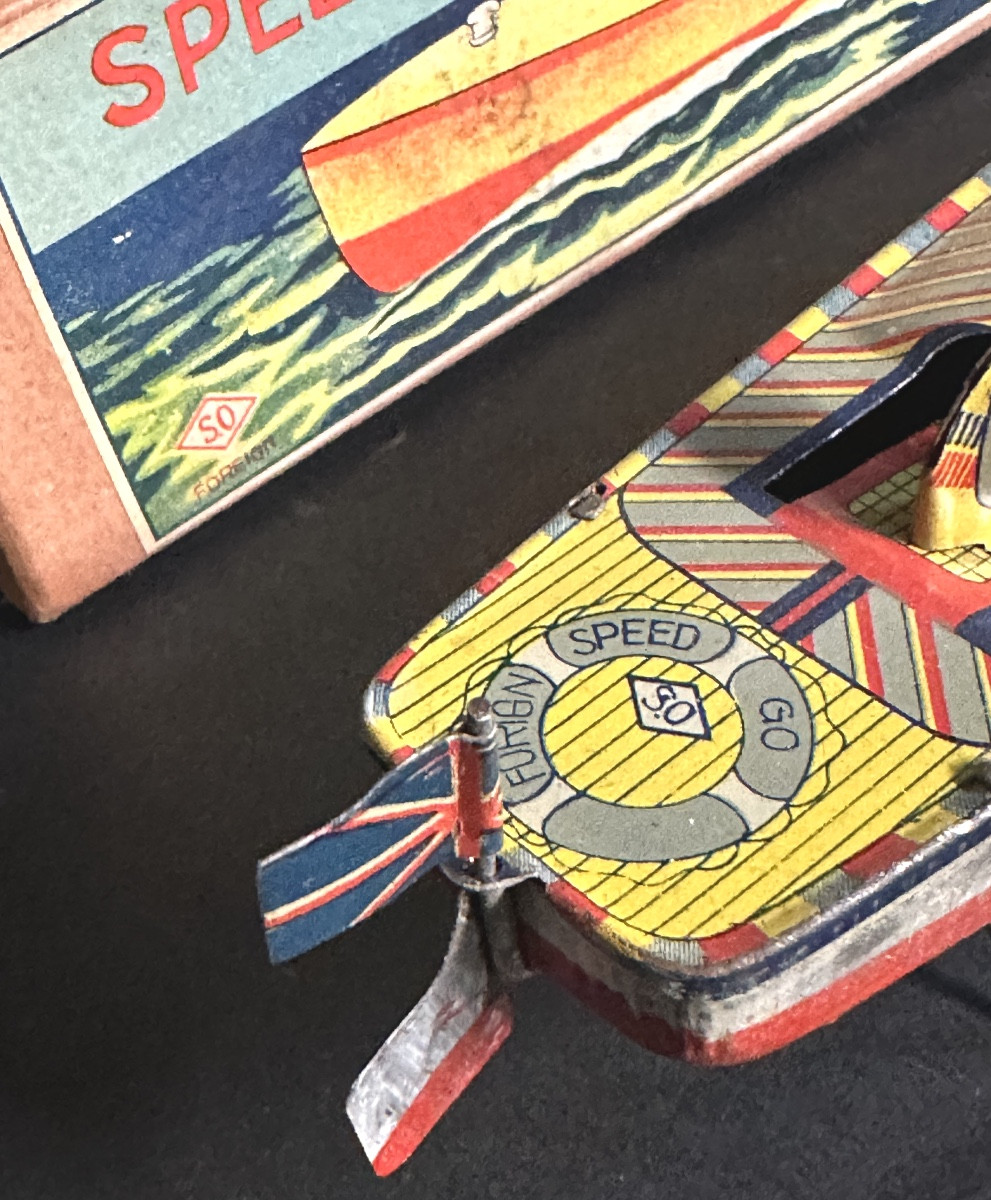 Très rare Speed Go Japon SO 1930 à clef en tôle lithographiée Jouet /24-photo-3