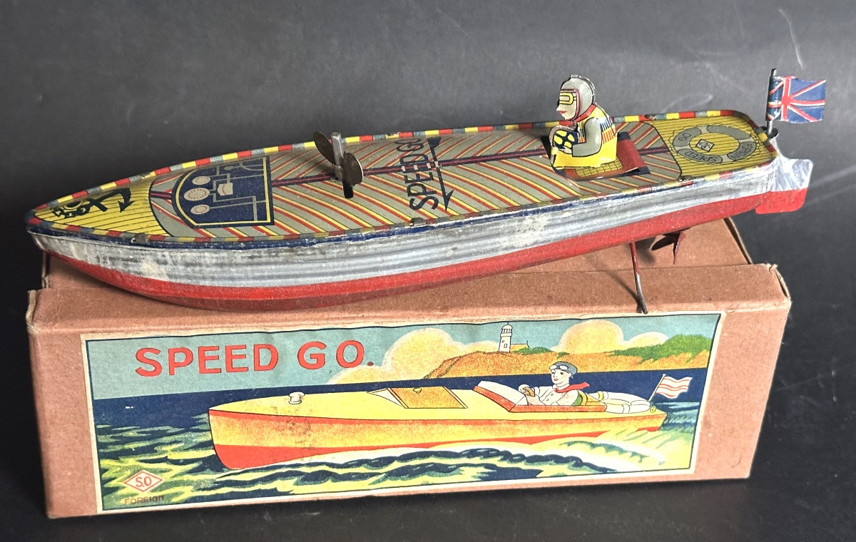 Très rare Speed Go Japon SO 1930 à clef en tôle lithographiée Jouet /24