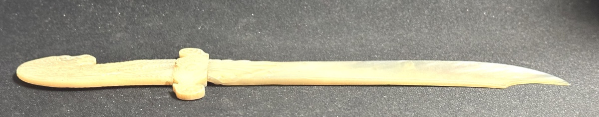 19th Century Mother-of-pearl Lion's Head Paper-cutter Based On An Antique Design-photo-5