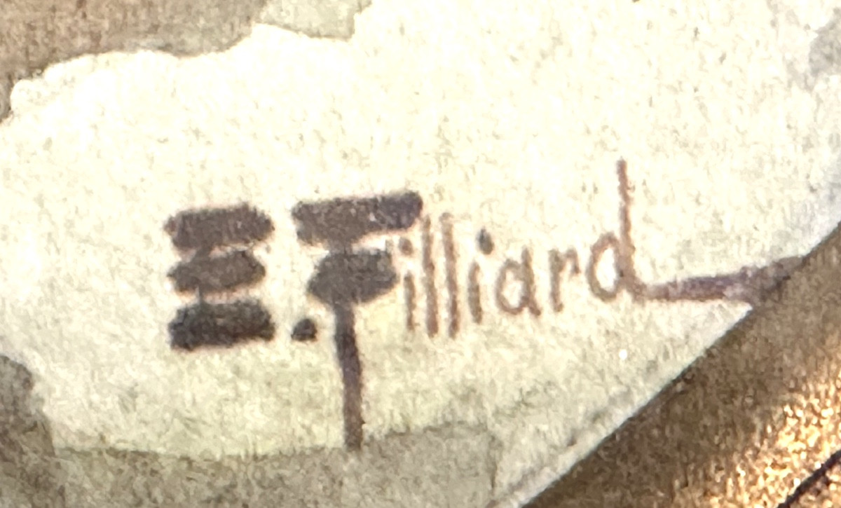 Ernest FILLIARD 1868-1933 Chambery composition florale Roses pensées marguerites -photo-3