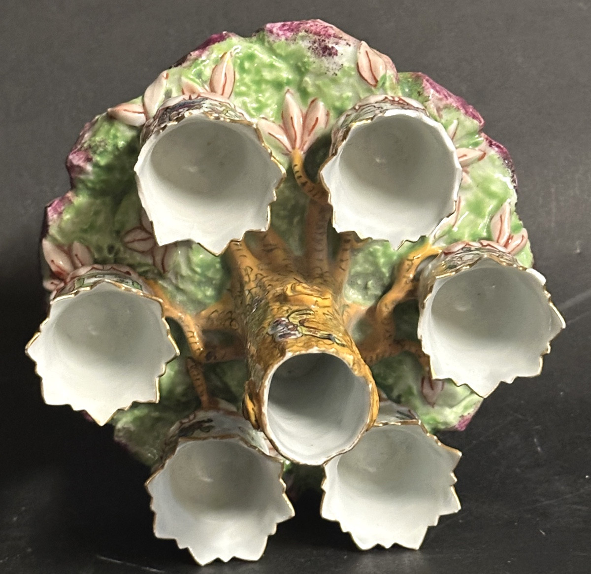 Chine Présentoir service à œufs en porcelaine polychrome coquetier-photo-3