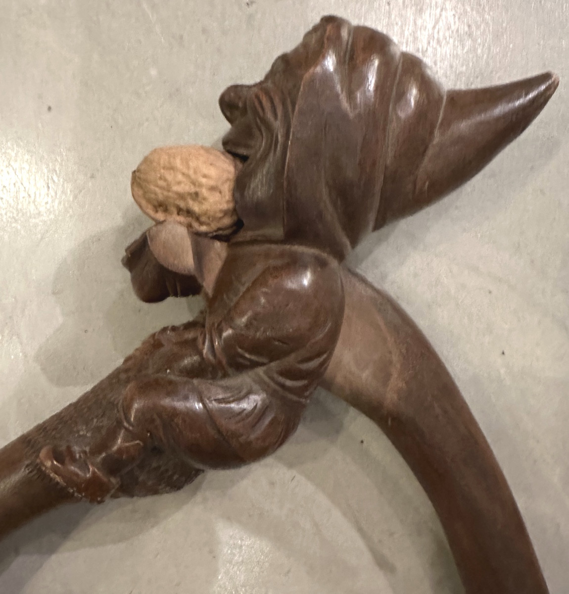 Large Nutcracker Black Forest 19th Century Art Populaire Hazelnuts In Very Good Condition-photo-2