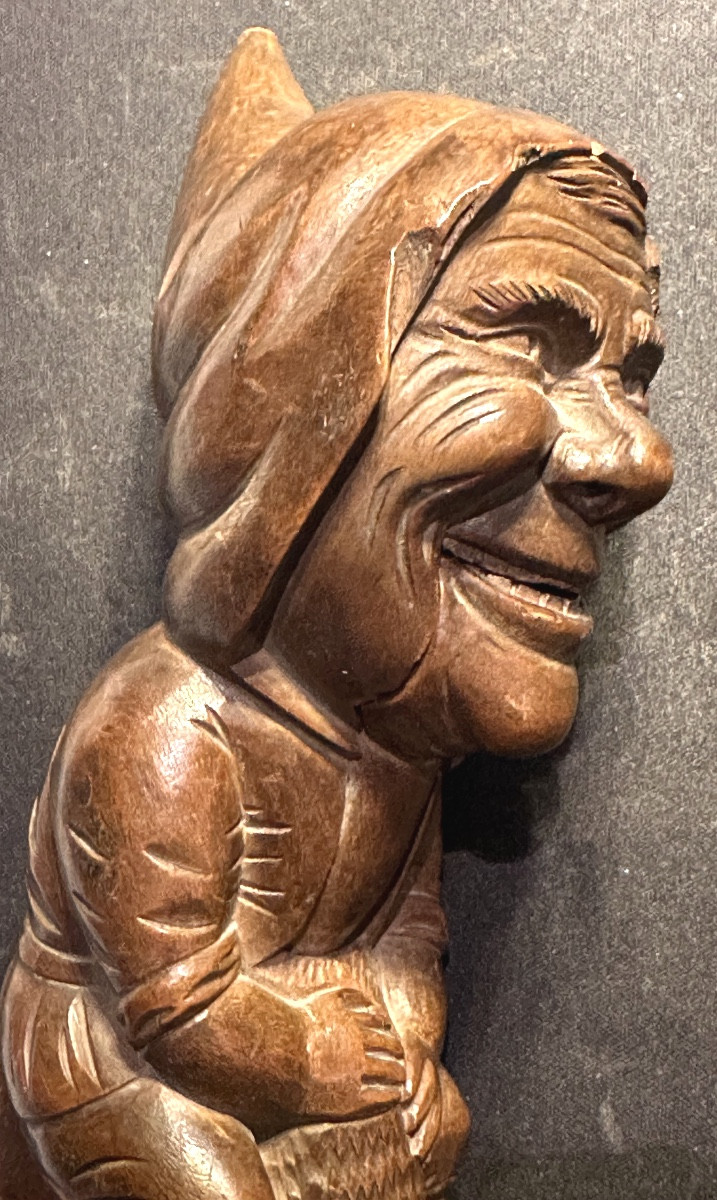 Large Nutcracker Black Forest 19th Century Art Populaire Hazelnuts In Very Good Condition-photo-3