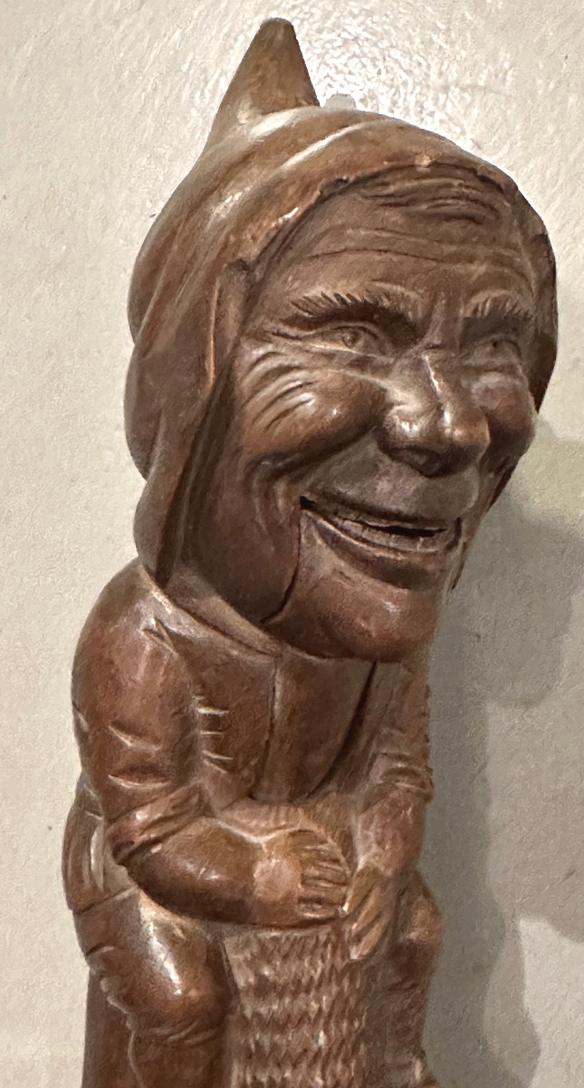 Large Nutcracker Black Forest 19th Century Art Populaire Hazelnuts In Very Good Condition-photo-6