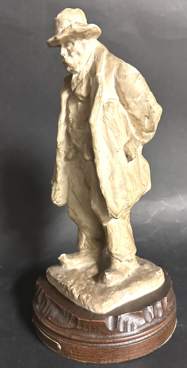 Ernest Wittmann For Mougin Nancy Stoneware On Sculpted Base 1910 Walking Man /1-photo-2