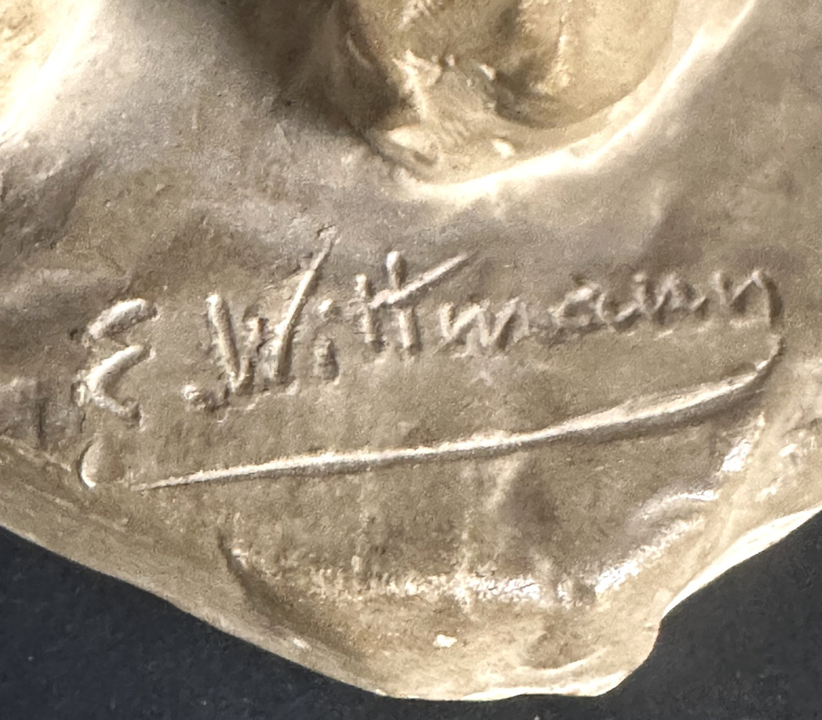 Ernest Wittmann For Mougin Nancy Stoneware On Sculpted Base 1910 Walking Man /1-photo-2