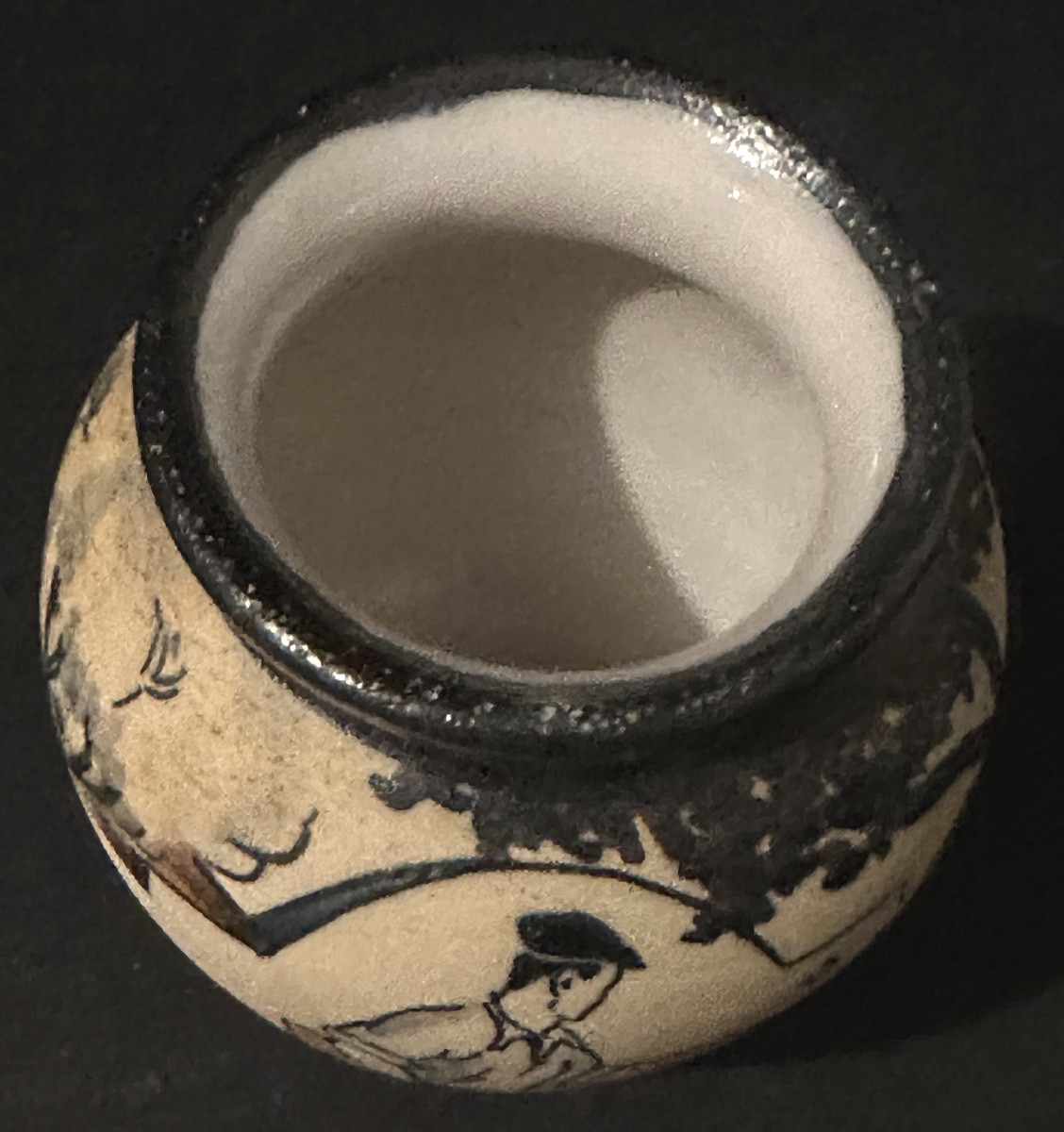 Ciboure Basque Stoneware Miniature Vase 7cm Chistera Player-photo-4