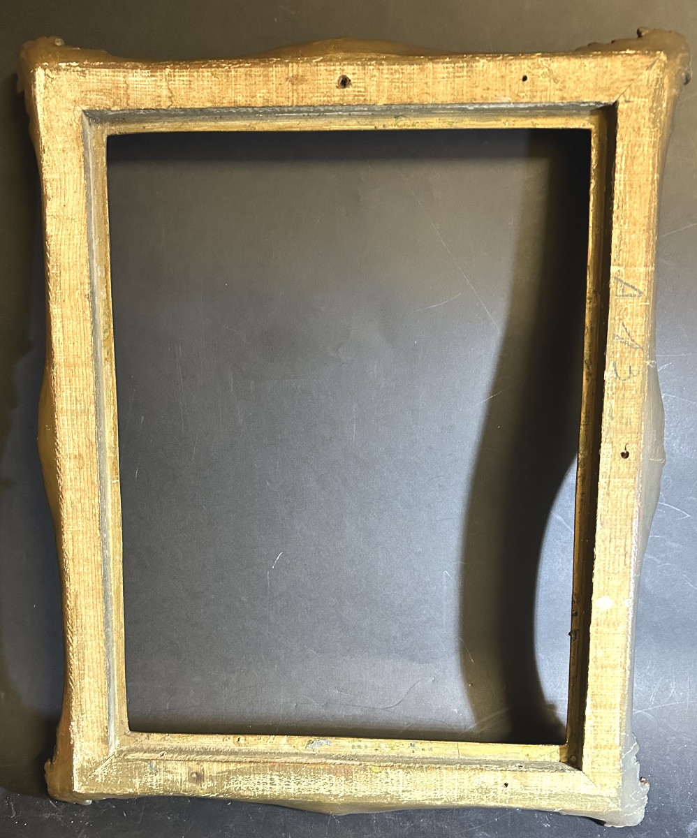 Antique Late 19th Century Gilded Stucco Picture Frame 42x32cm-photo-1