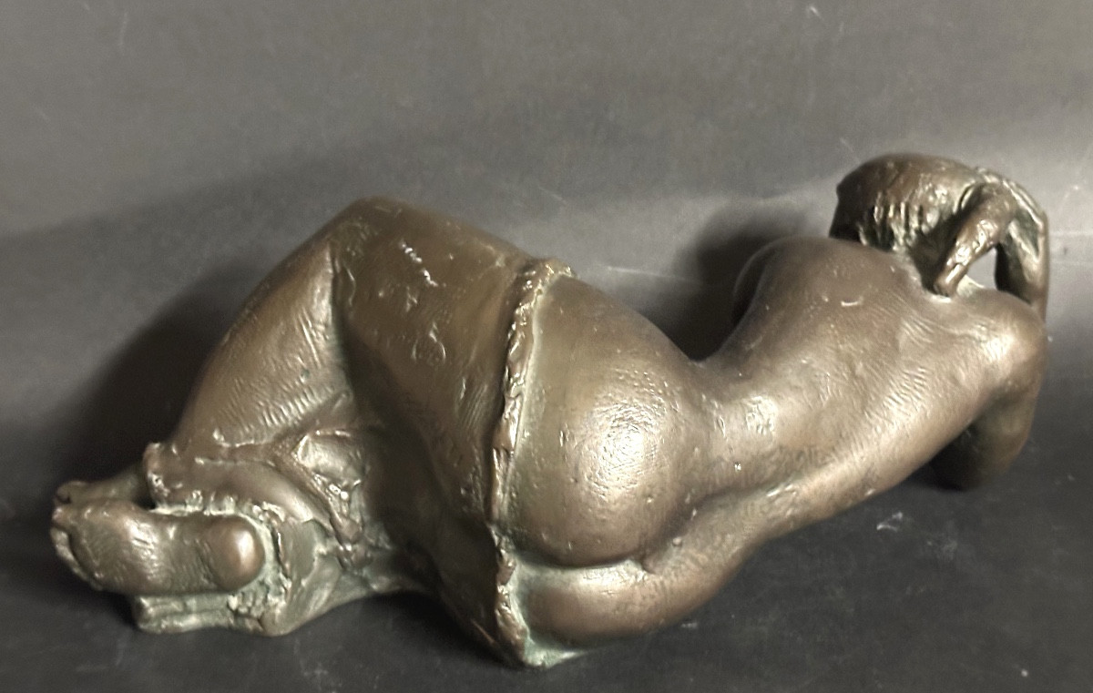 Volti 1915-1989 Reverie Bronze With Green-brown Patina 36 Cm-photo-2