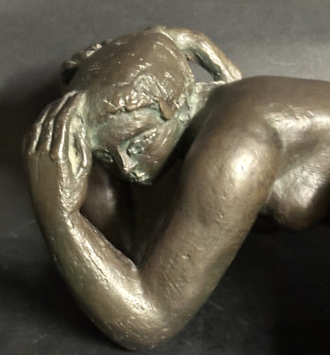 Volti 1915-1989 Reverie Bronze With Green-brown Patina 36 Cm-photo-2