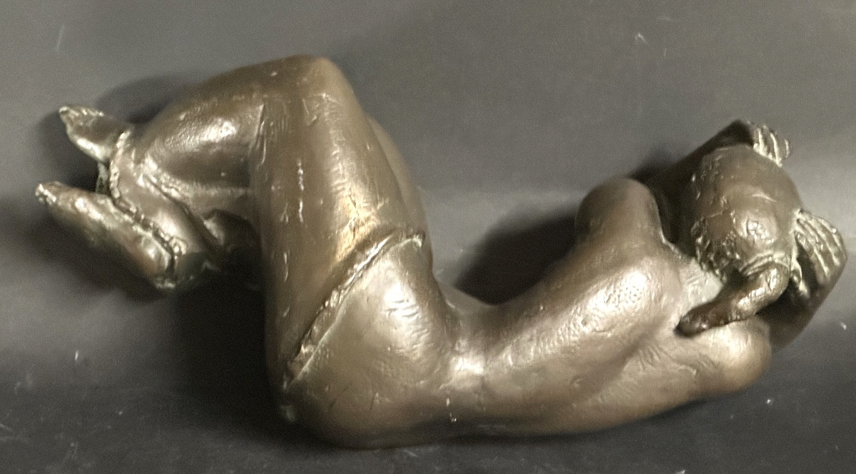 Volti 1915-1989 Reverie Bronze With Green-brown Patina 36 Cm-photo-4