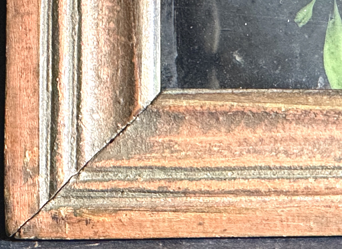 Fixé sous verre Alsace vers 1830 Gouache sous verre XIXe Strasbourg Forêt  Noire -photo-1