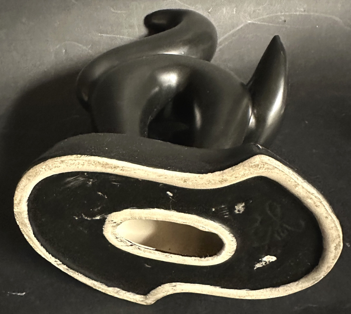 CHAT vintage en Ceramique noire JEMA Hollande en très bon état-photo-1